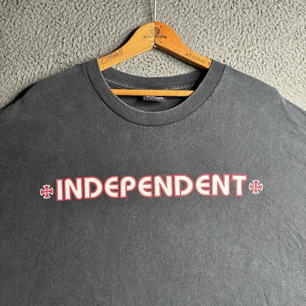Vintage Independent Trucks Shirt Mens 2XL Black Skateboarding Cross Logo Y2K NHS